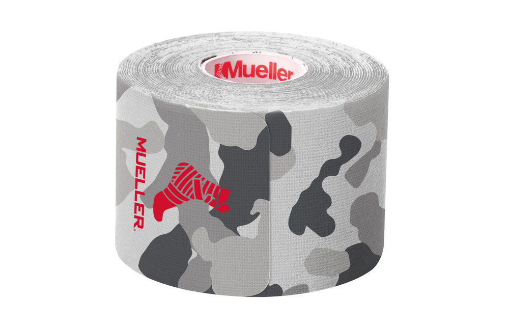 Mueller Kinesiology Tape Pre-Cut I-Strips (1 Roll) - Gray Camo