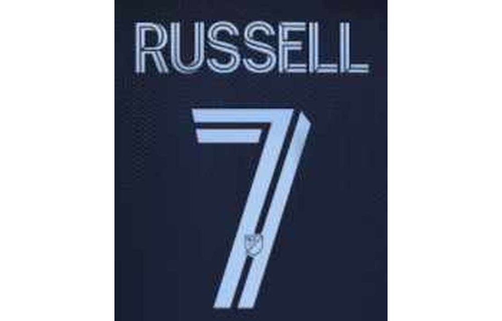 Russell # 7 Sporting Kansas City 2022 Away Nameset - Smoke Blue