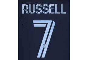 Russell # 7 Sporting Kansas City 2022 Away Nameset - Smoke Blue