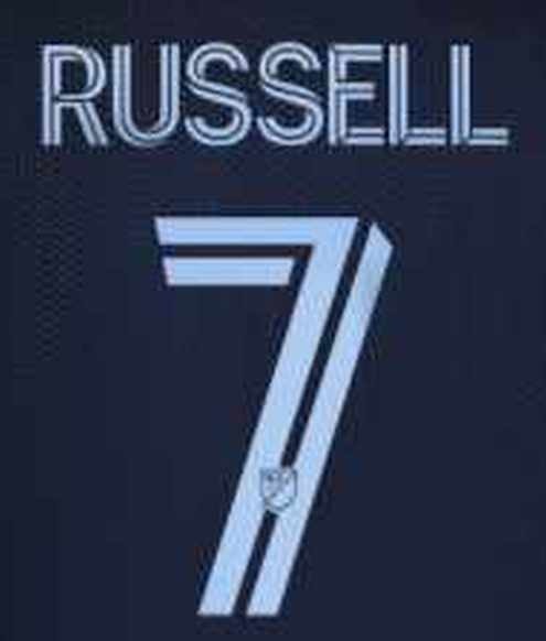 Russell # 7 Sporting Kansas City 2022 Away Nameset - Smoke Blue