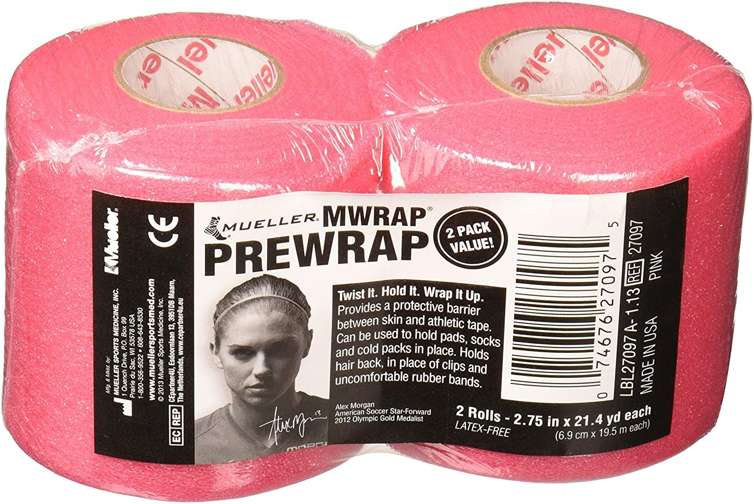 Mueller Alex Morgan MWrap 2 Pack Sports Care SideKick -  Pop Pink