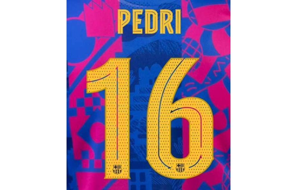 Pedri # 16 Barcelona 21/22 Third Nameset