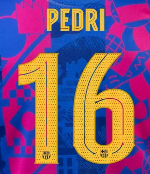 Pedri # 16 Barcelona 21/22 Third Nameset