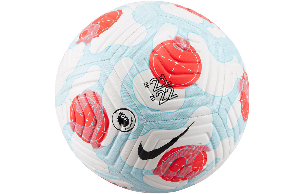 Nike 2022 Premier League 3rd Strike Ball- White / Baltic Blue / Crimson