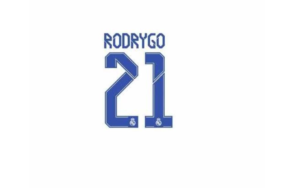 Rodrygo # 21 Real Madrid 21/22 Away - Third  Nameset