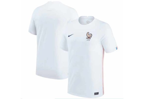 Nike France Womens 2022 Euro Cup Away Jersey - White/Pink Glaze