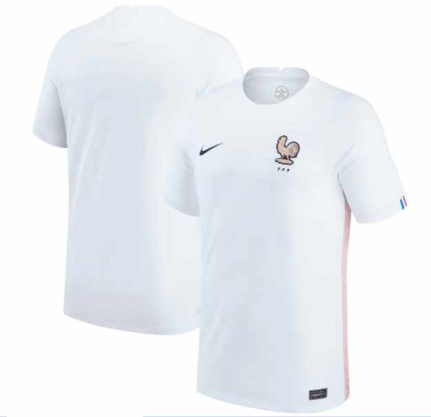 Nike France  Womens 2022 Euro Cup Away Jersey - White/Pink Glaze