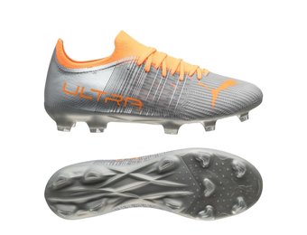 Puma Ultra 3.4 FG/AG Soccer Shoes- Diamond Silver / Citrus