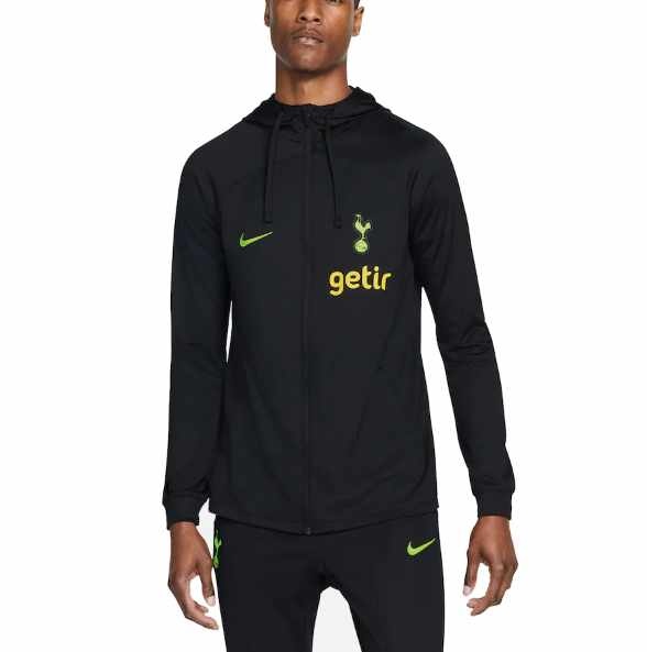 Nike 2022-23 Tottenham Strike Hooded Track Jacket - Black/Volt