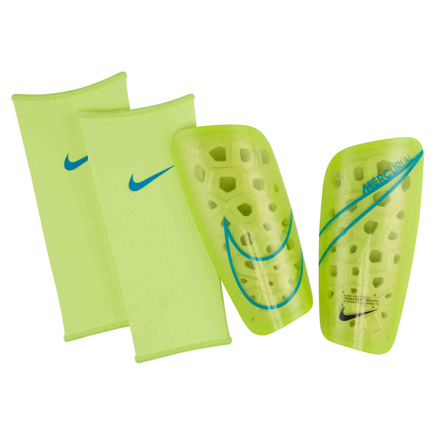 Nike Mercurial Lite Shin Guards - Volt/Blackened Blue/White