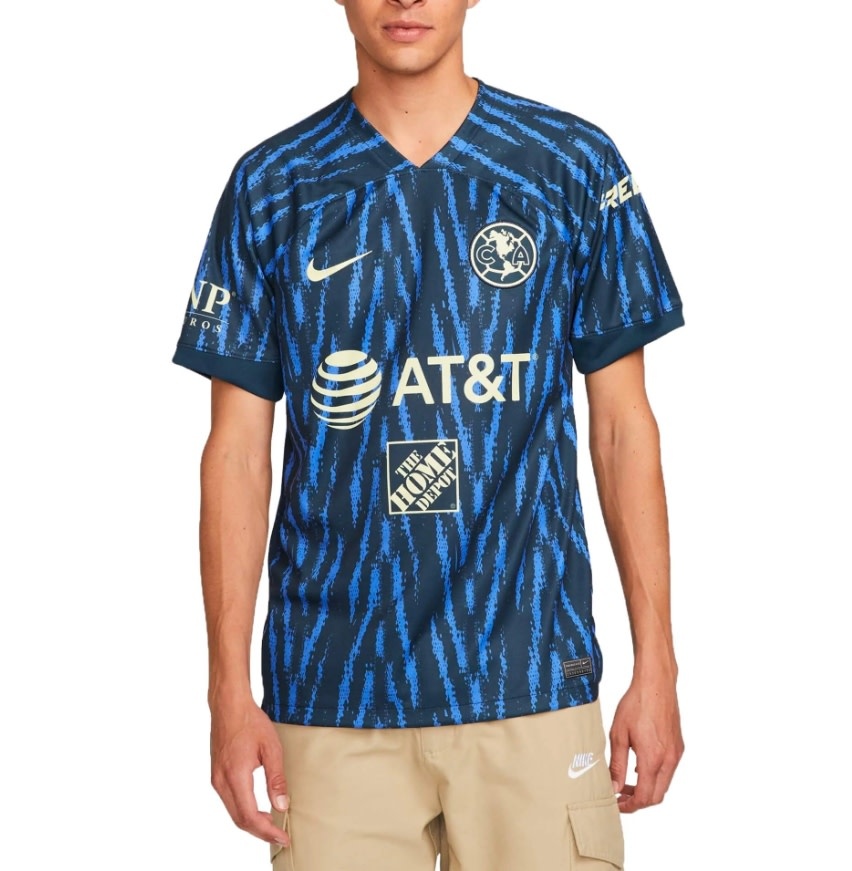 Nike 2022-23 Club America Away Jersey - Armory Navy/ Lemon