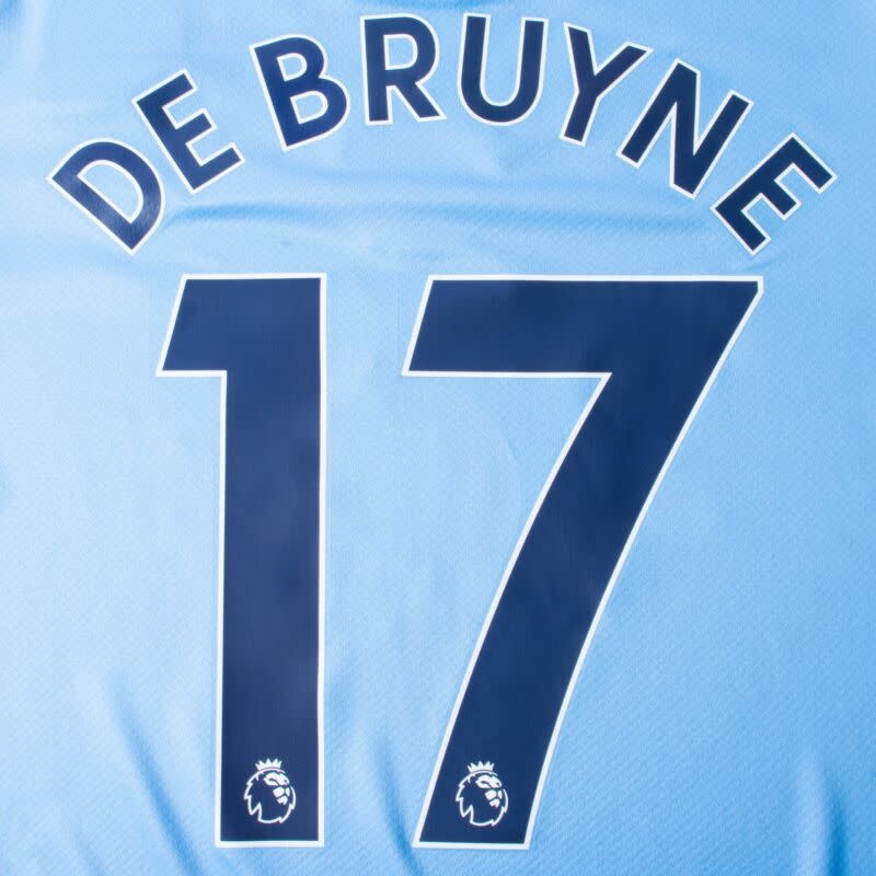 verkorten huichelarij Resoneer DeBruyne # 17 Manchester City 22/23 Home Nameset - Navy - Soccerium