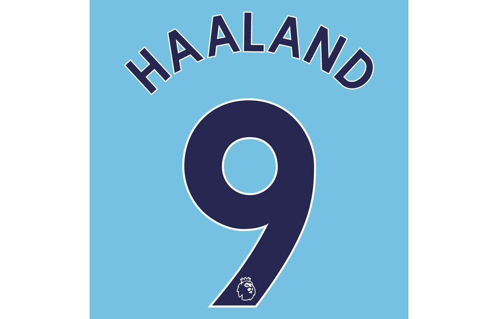 Haaland # 9 Manchester City 22/23 Home Nameset - Navy