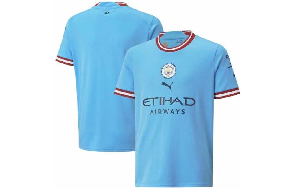 Puma 2022-23 Manchester City Youth Home Soccer Jersey - Light Blue