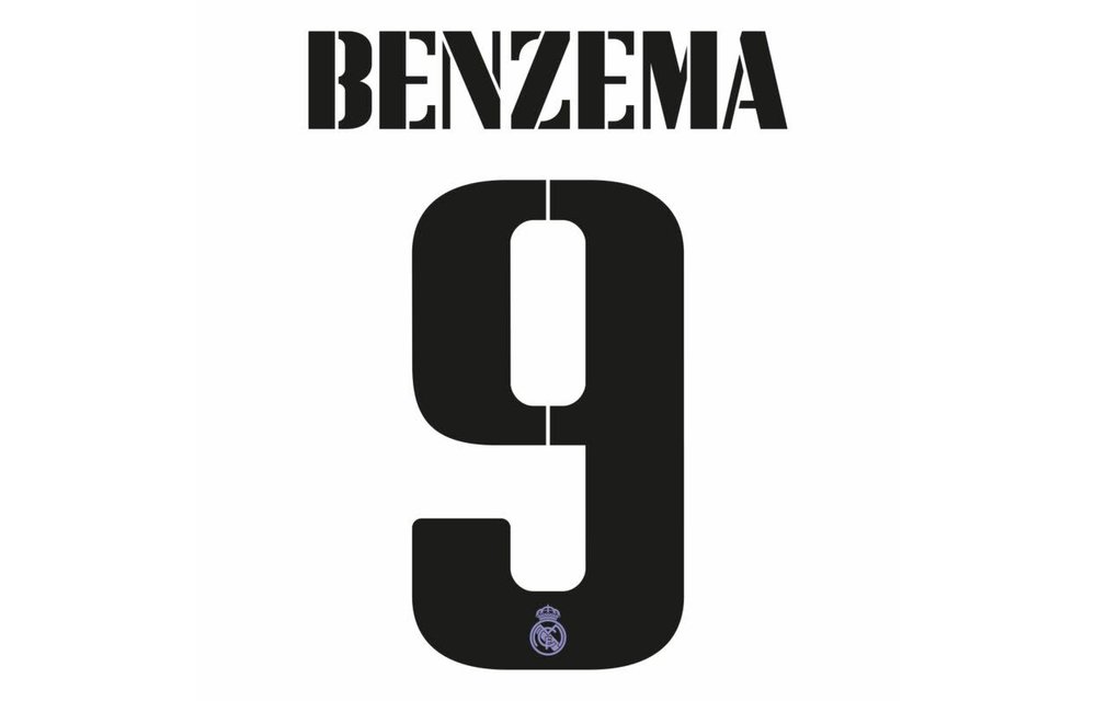 Benzema # 9 Real Madrid 22/23 YOUTH Home / Away Nameset