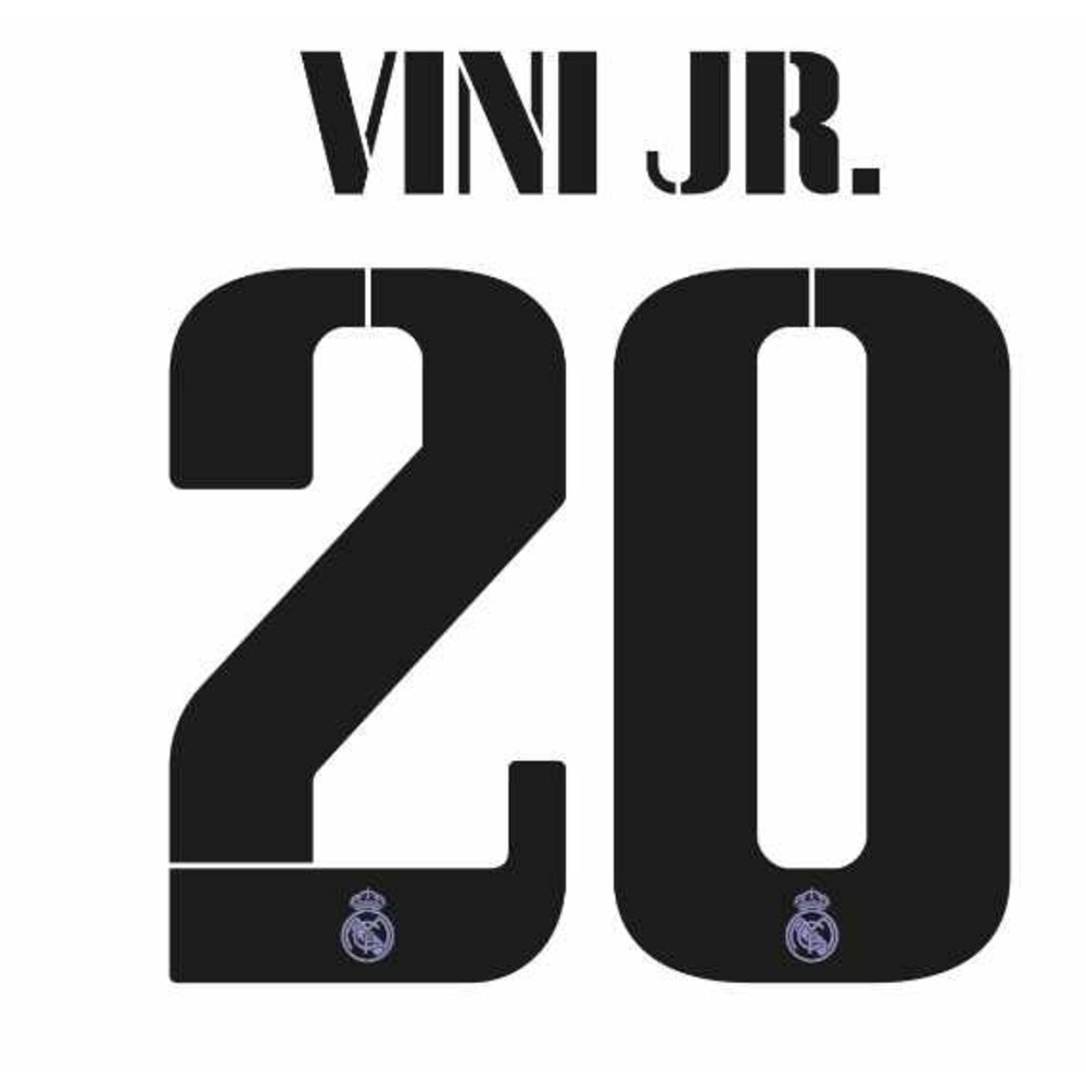 Vini Jr. # 20 Real Madrid 22/23 YOUTH Home / Away Nameset - Soccerium
