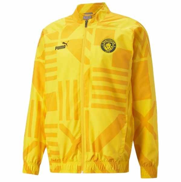 Puma Manchester City 2022 - 23 Pre-Match Jacket - Spectra Yellow/Black