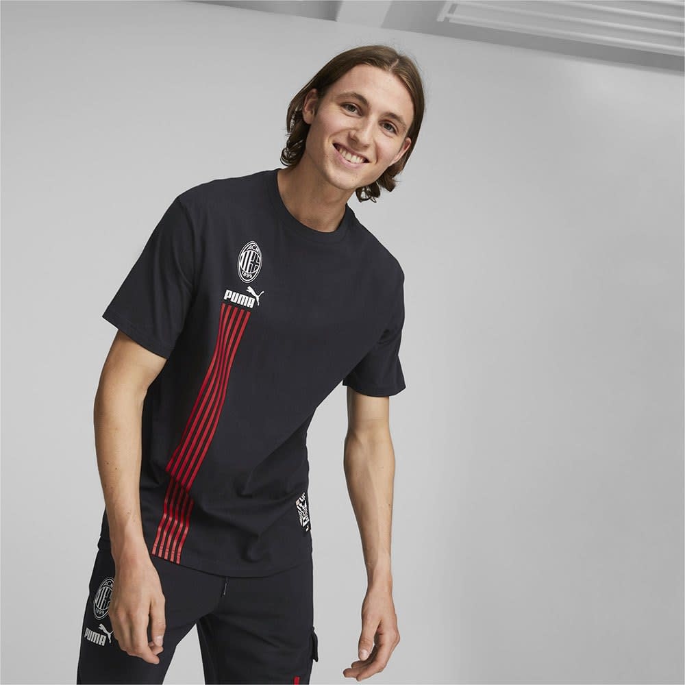 Puma AC Milan 2022 23 Culture Tee Shirt Black Soccerium