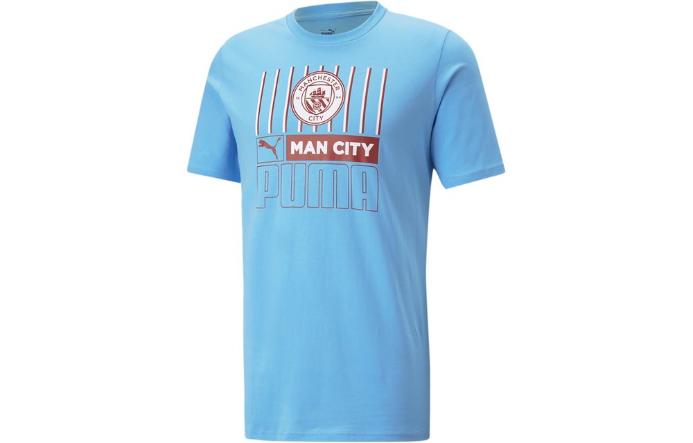 Puma Manchester CIty 2022 -23 Core Soccer Shirt- Light Blue/Intense Red