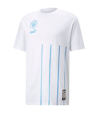 Puma Puma Manchester CIty 2022 -23 ftbl Culture Soccer Shirt- White/Light Blue