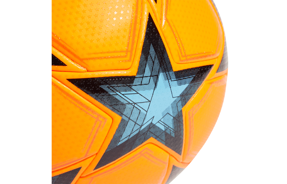 adidas UCL Champions League 2022-23 Winter PRO Ball - Solar Orange/Silver Metallic/Bright Cyan