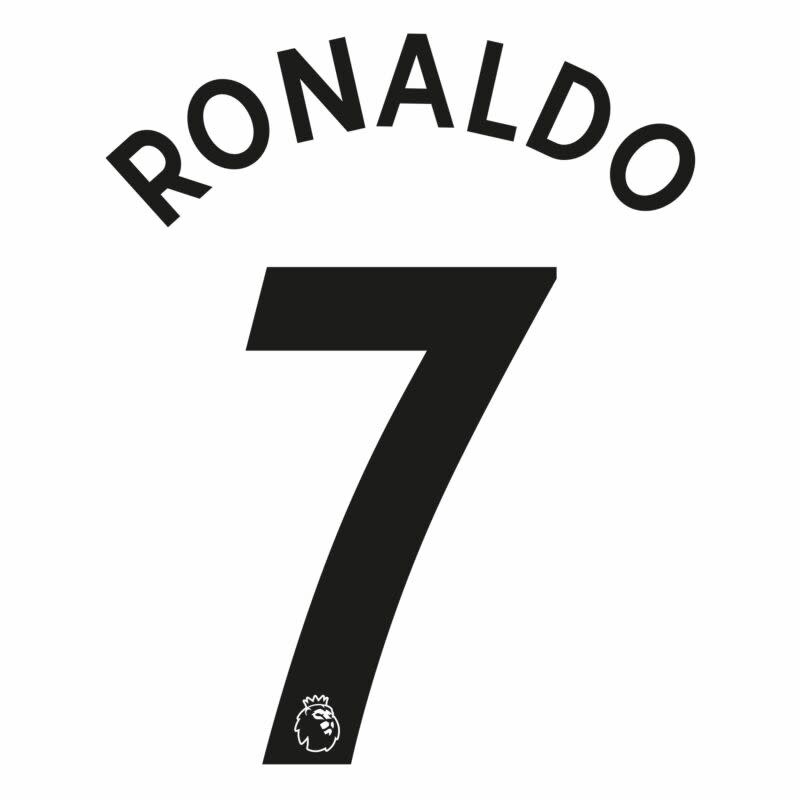 Ronaldo # 7 Manchester United 2022-23 YOUTH Away Nameset - Black