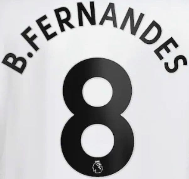 B. Fernandes # 8 Manchester United 2022-23 Away  Nameset - Black