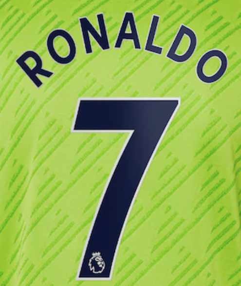 Ronaldo # 7 Manchester United 2022-23 YOUTH Third  Nameset - Navy Blue