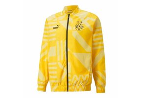Puma BVB Borussia Dortmund 2022 - 23  Prematch Jacket - Cyber Yellow/Puma Black
