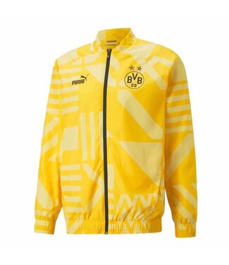 Puma Puma BVB Borussia Dortmund 2022 - 23  Prematch Jacket - Cyber Yellow/Puma Black