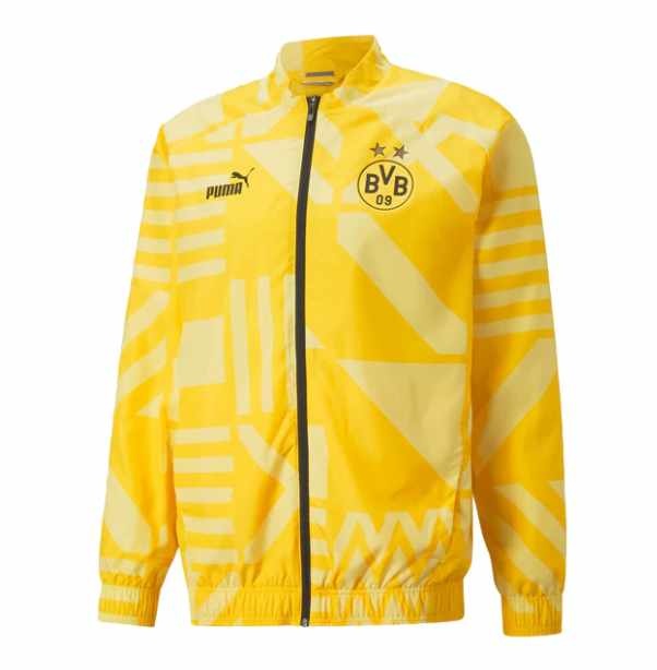 Puma BVB Borussia Dortmund 2022 - 23  Prematch Jacket - Cyber Yellow/Puma Black