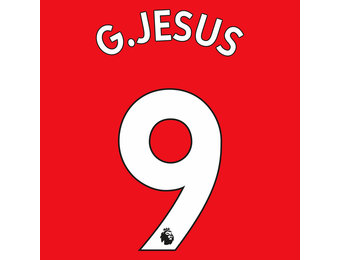 G.Jesus # 9 Arsenal 22/23 Home Nameset - White