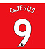 Uni-Sport G.Jesus # 9 Arsenal 22/23 Home Nameset - White