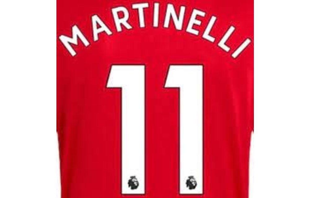 Martinelli  # 11 Arsenal 22/23 Home Nameset - White