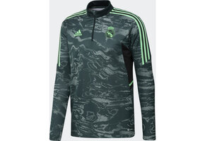 adidas Real Madrid 2022 - 23 Long Sleeve UCL Training Top- Linen Green/Shadow