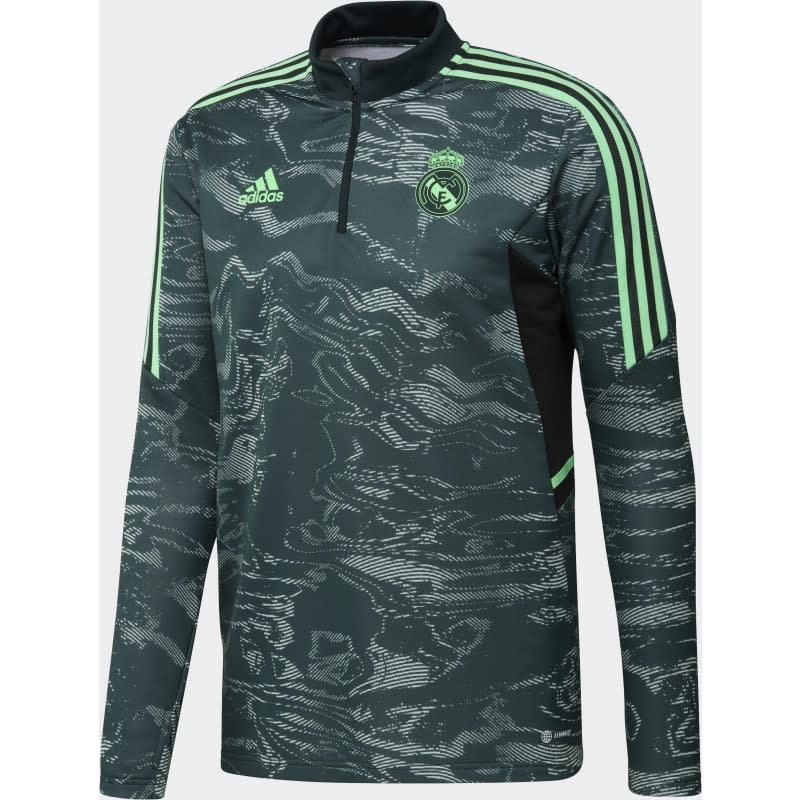 adidas Real Madrid 2022 - 23 Long Sleeve UCL Training Top- Linen Green/Shadow
