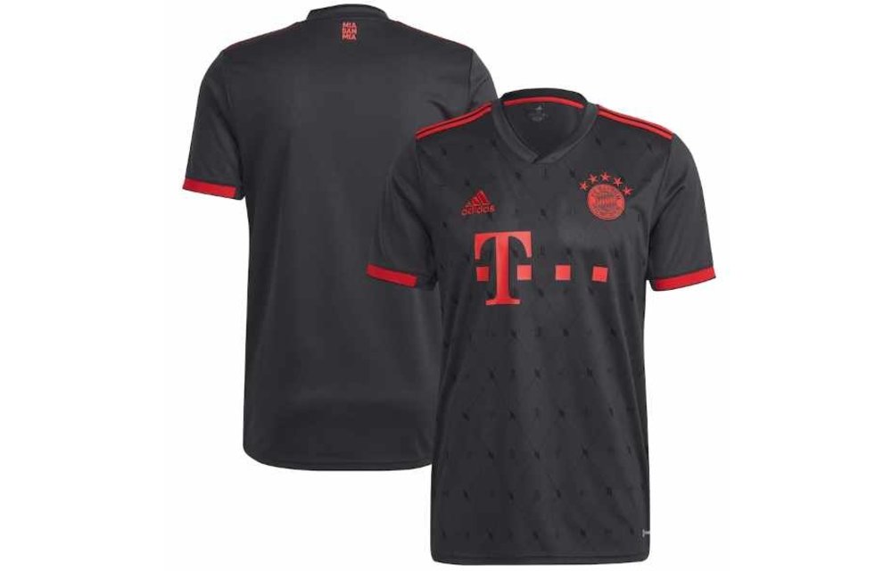 adidas 2022-23 Bayern Munich Third Jersey - Night Grey/Red