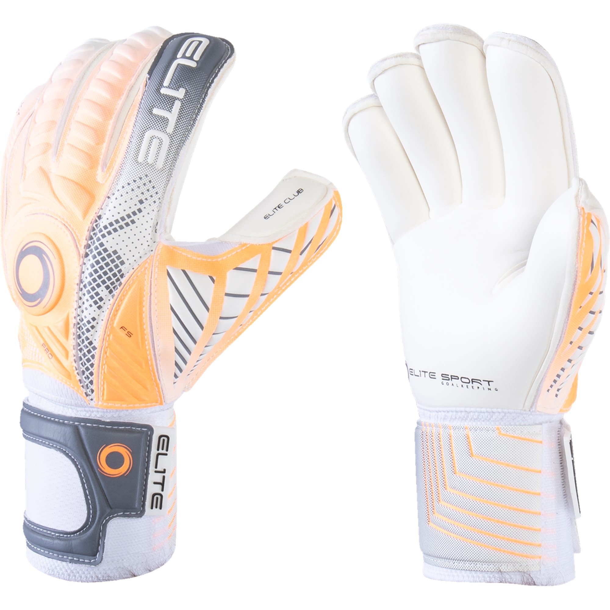 Elite Sports Club Goal Keeper Gloves - White/Orange
