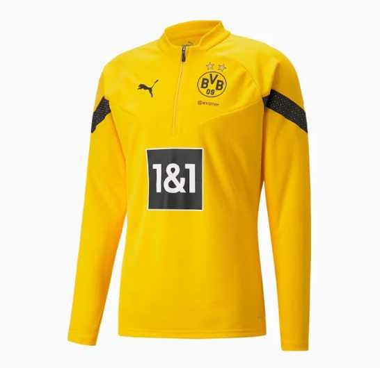 Puma BVB Borussia Dortmund 2022-23 1/4 Zip Training Top - Cyber Yellow/Black