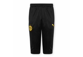 Puma BVB Borussia Dortmund 2022-23 3/4 Training Soccer Pants - Black/Cyber Yellow