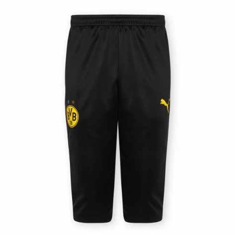 Puma BVB Borussia Dortmund 2022-23 3/4 Training Soccer Pants - Black/Cyber Yellow