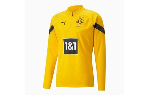 Puma BVB Borussia Dortmund 2022-23 1/4 Zip Training Top - Cyber Yellow/Black