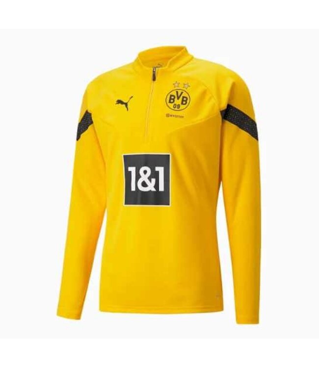 Puma Puma BVB Borussia Dortmund 2022-23 1/4 Zip Training Top - Cyber Yellow/Black