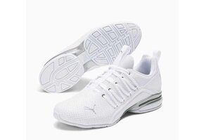 Puma Axellion Perf Wide Training Running Shoes -White/Silver