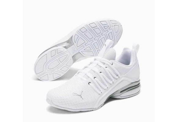Puma Axellion Perf Wide Training Running Shoes -White/Silver