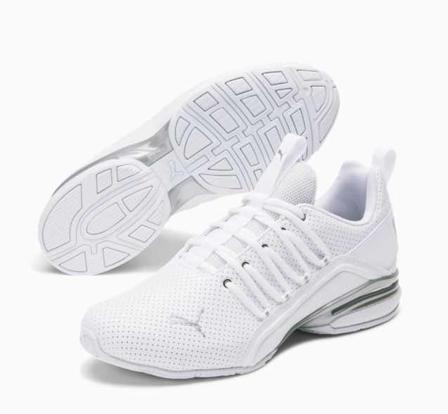 Puma Axellion Perf Wide Training Running Shoes -White/Silver