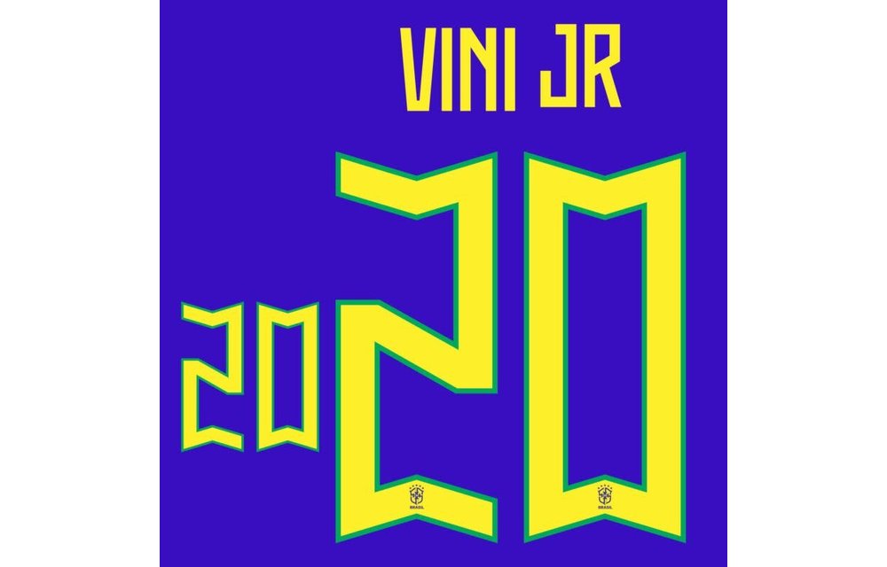 Vini Jr #20 Brazil World Cup 2022 Away Nameset