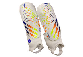 adidas Predator  WC World Cup 2022 Al Rihla Match Shin Guards - White/Power Blue/Solar Red