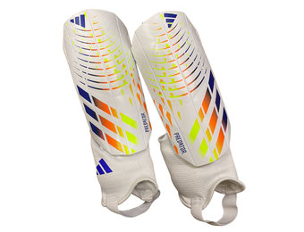 adidas Predator  WC World Cup 2022 Al Rihla Match Shin Guards - White/Power Blue/Solar Red