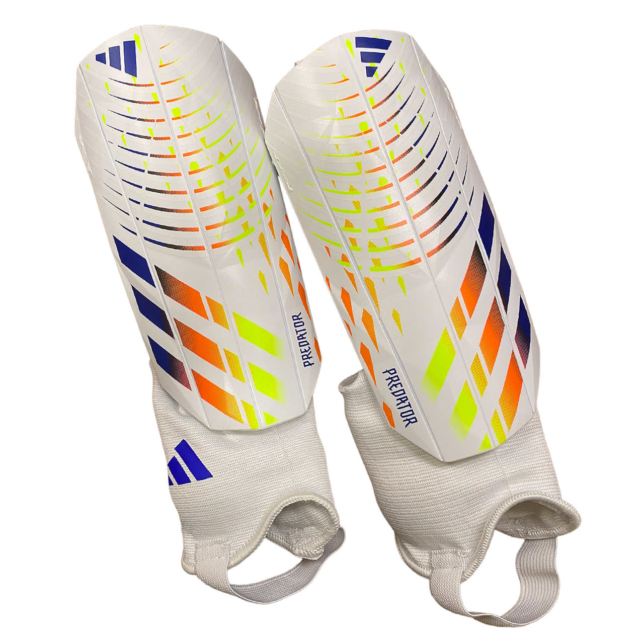 adidas Predator  WC World Cup 2022 Al RIhla Match Shin Guards - White/Power Blue/Solar Red
